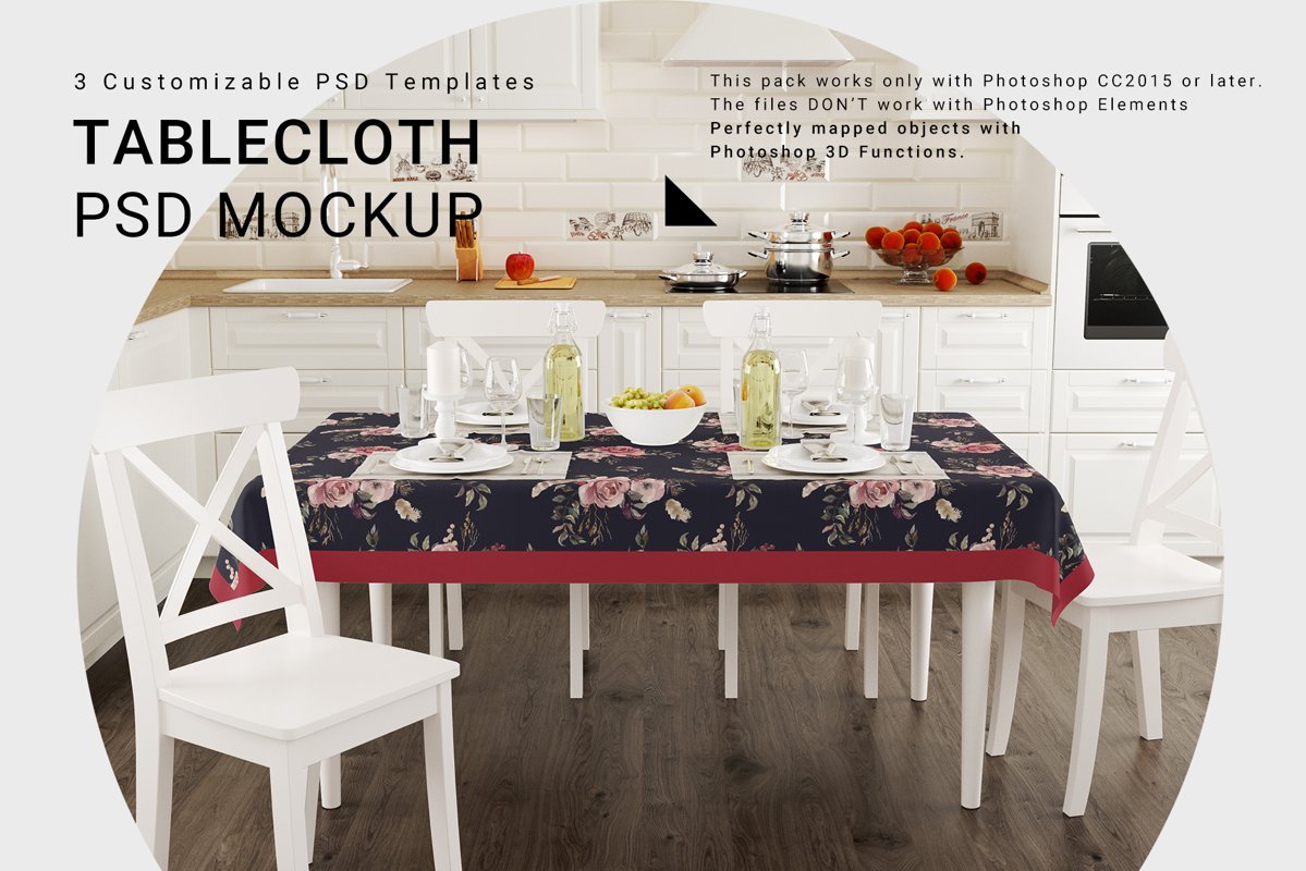 Kitchen Tablecloth 3D Mockup Set example image 1