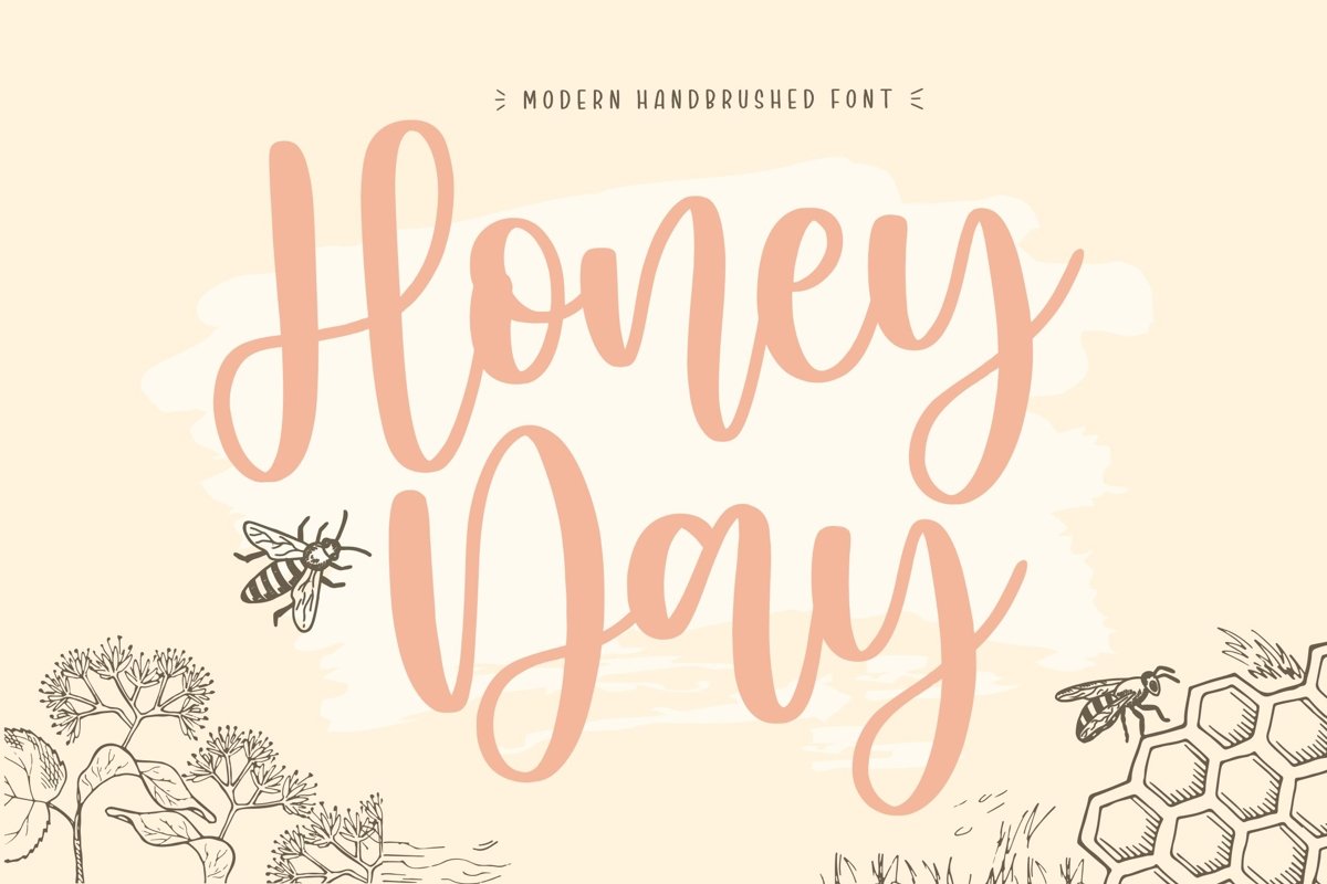 Honeyday Modern Handbrushed Font example image 1