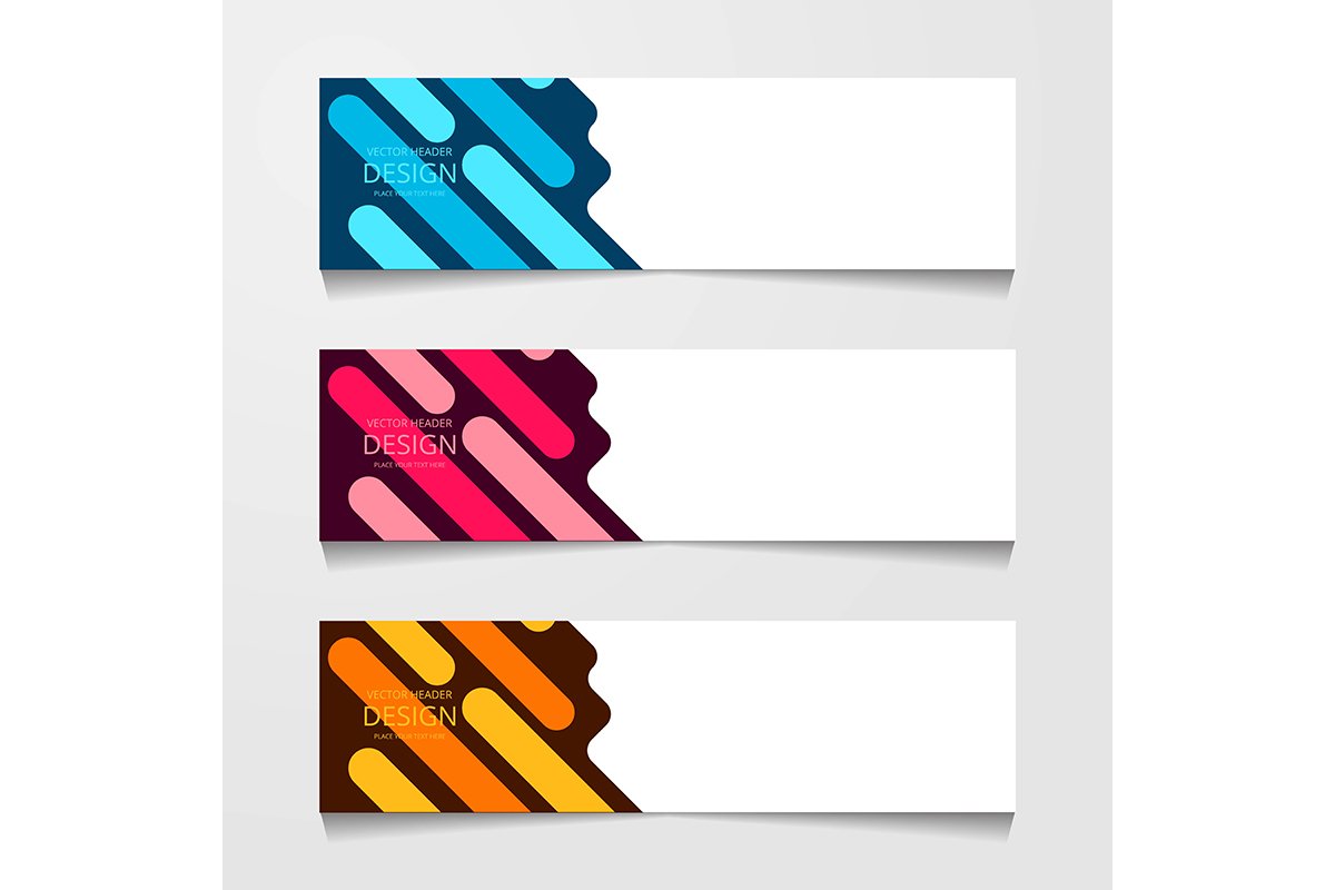 Set Horizontal web banner, with three different color, Corpo example image 1