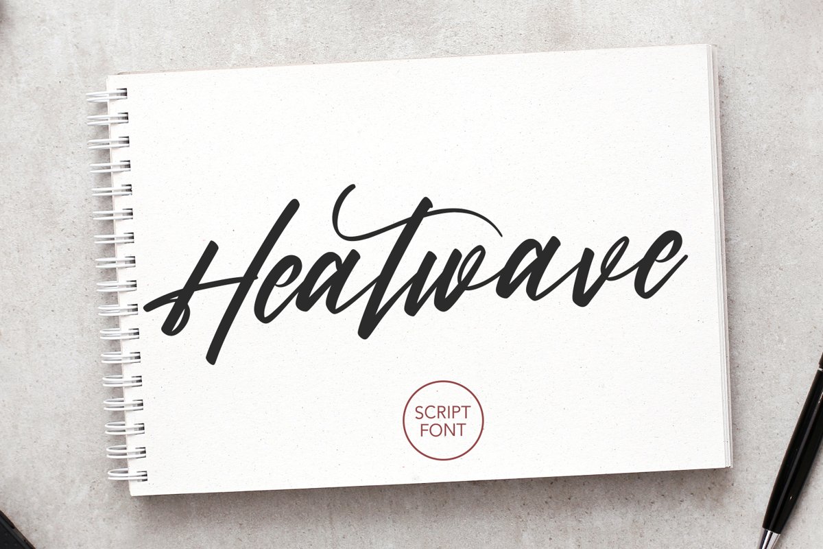 Heatwave Script Brush Handmade Modern Font example image 1