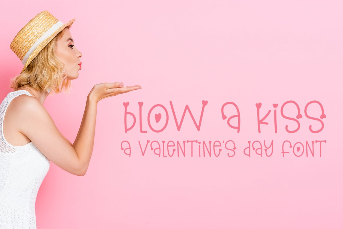 Blow A Kiss - A Hand-Lettered Valentine's Day Font example image 1