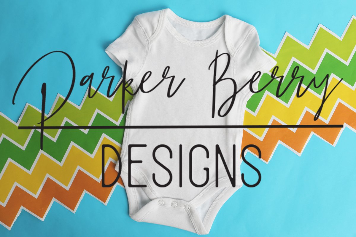 White Baby Bodysuit Mock up, Digital Download, designs example image 1