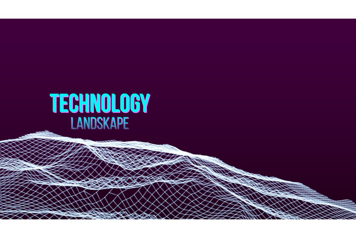 Abstract Digital Landscape Background Vector. Flowing example image 1