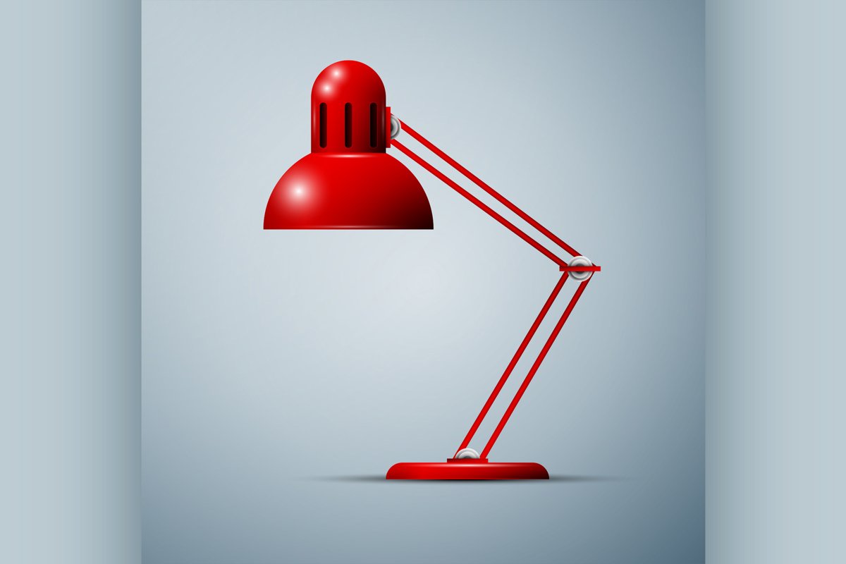 Red desk lamp example image 1