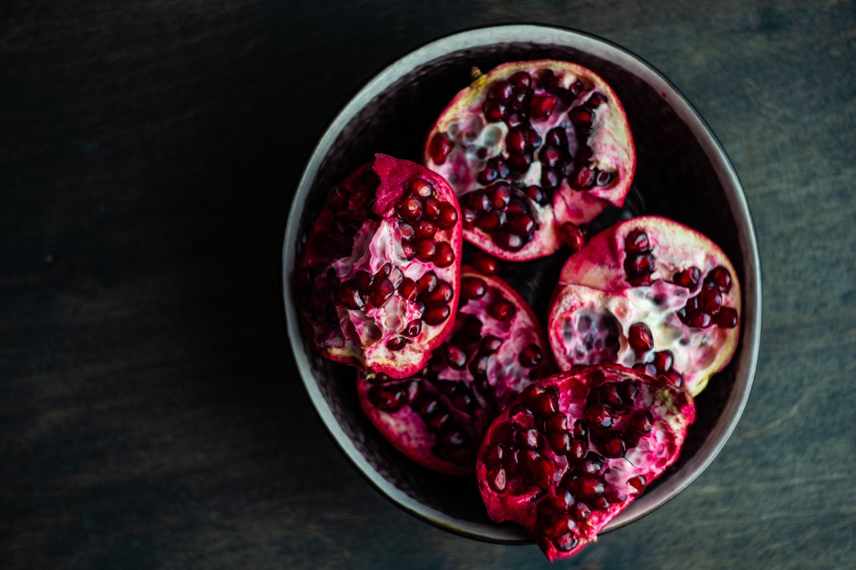 Organic food concept with fresh and ripe pomegranate example image 1