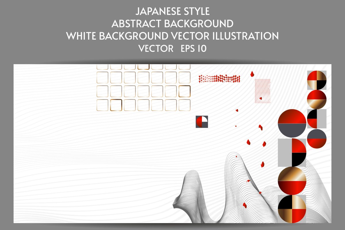 Abstract Japanese style white background with lines eps 10 example image 1