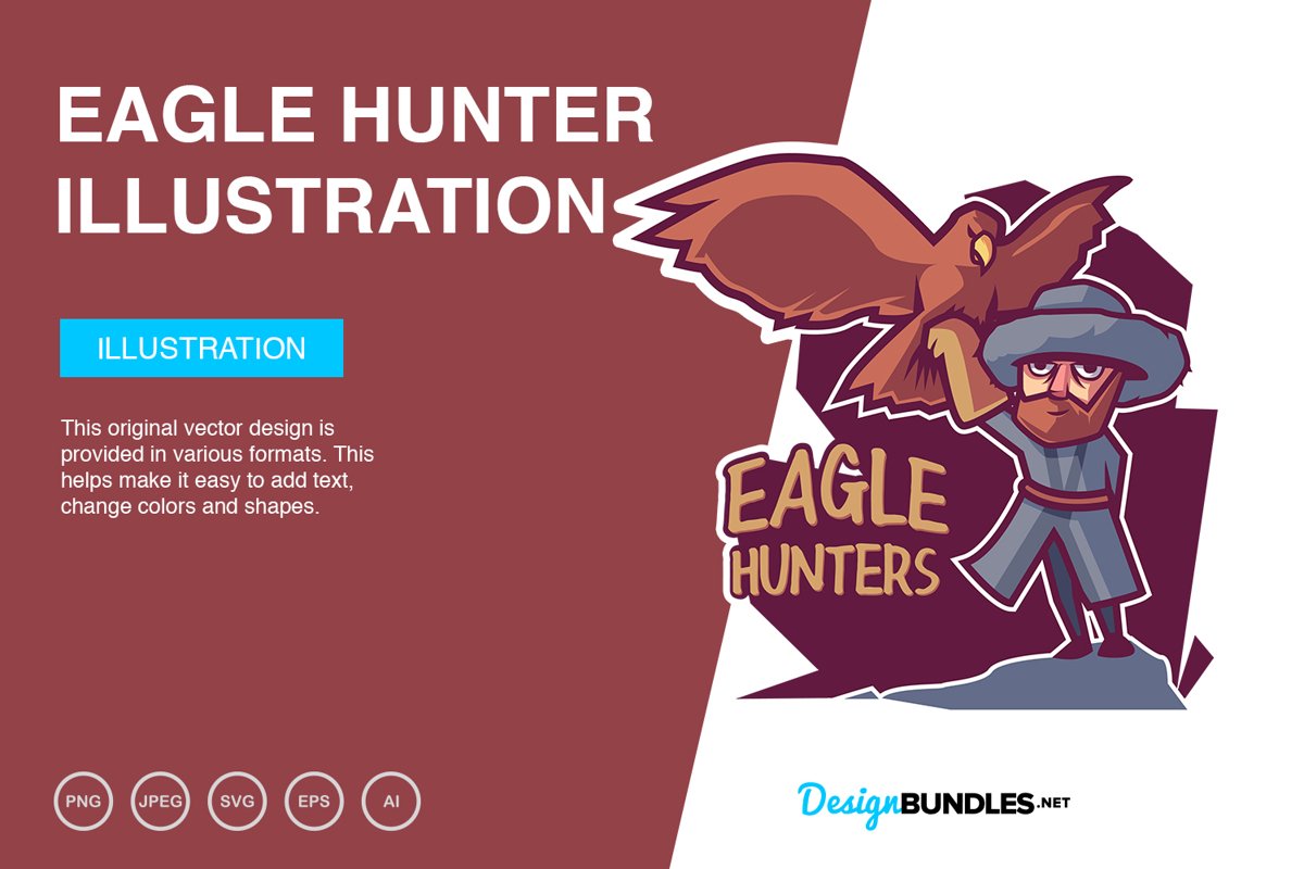 Eagle Hunter Vector Illustration example image 1