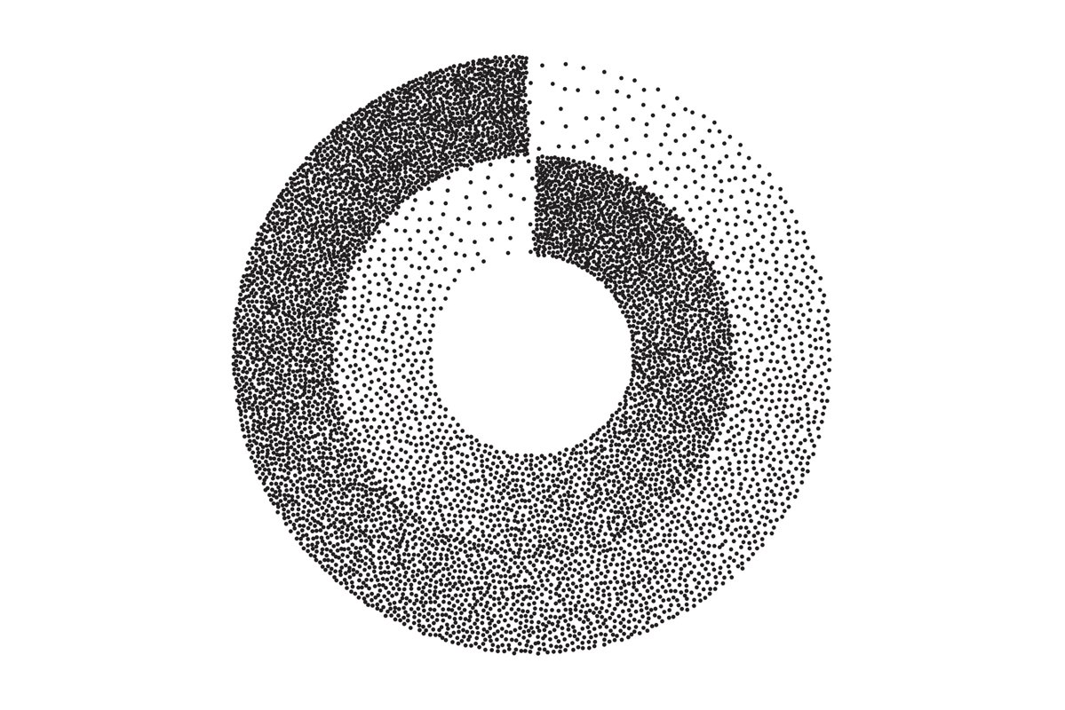 Abstract Geometric Shape Vector. Black Dotted Round Circle. example image 1