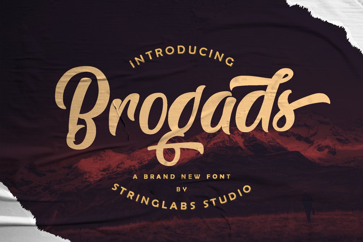 Brogads - Bold Script Retro Font example image 1