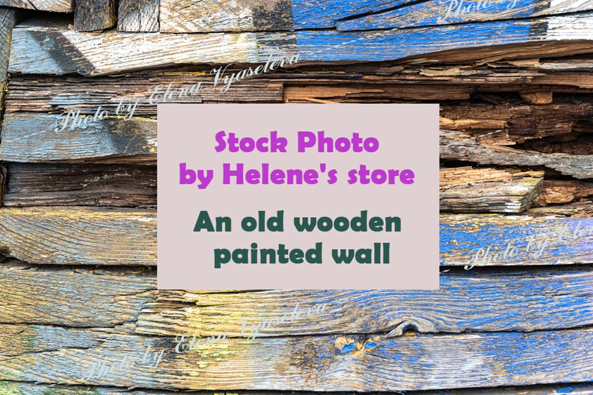 Texture of an old wooden painted wall example image 1