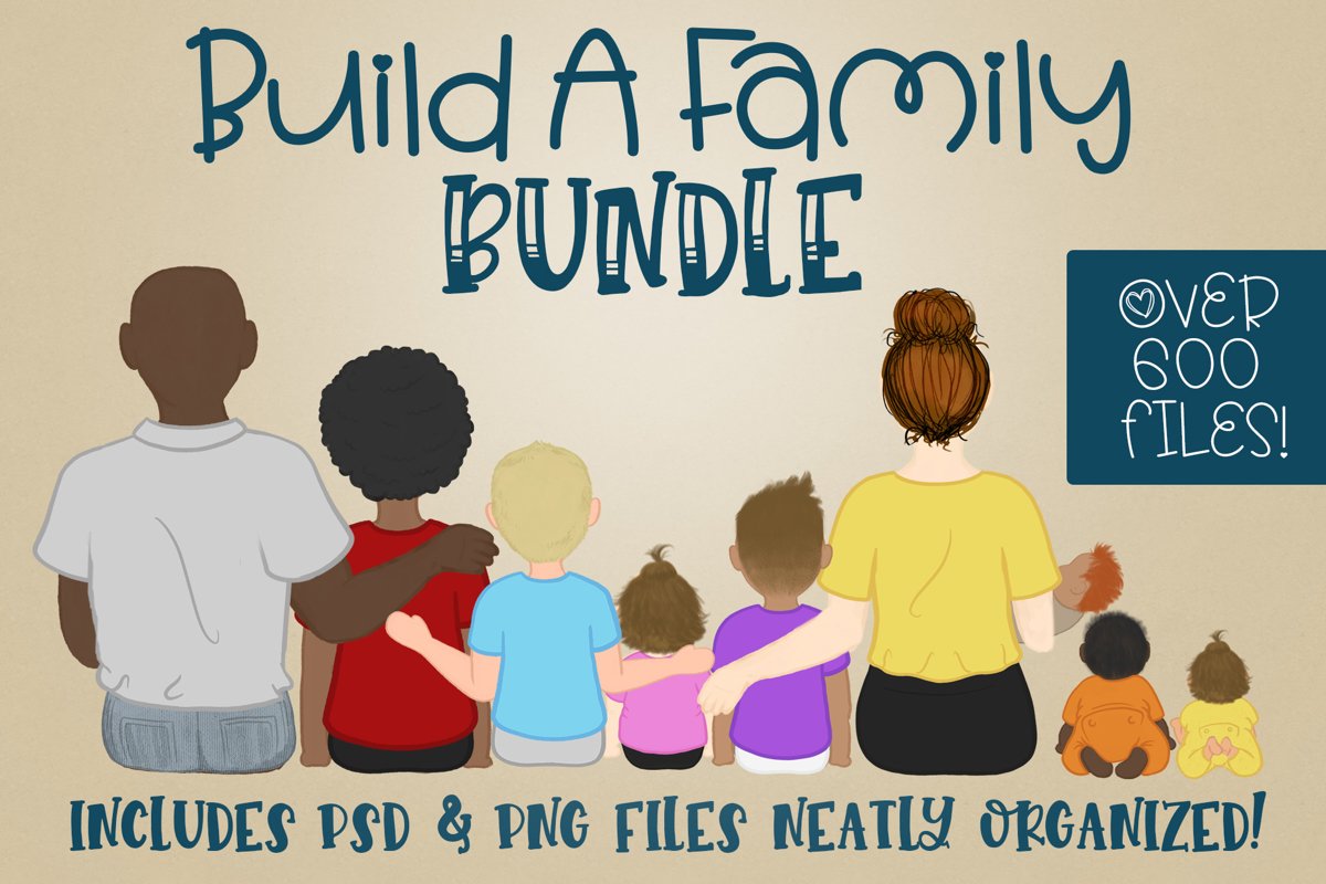 Build a Family| Character Builder | Family Builder|PNG PSD example image 1