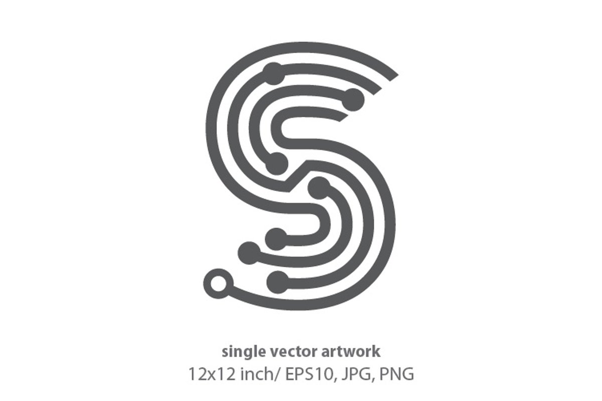 digital letter s- single vector artwork example image 1