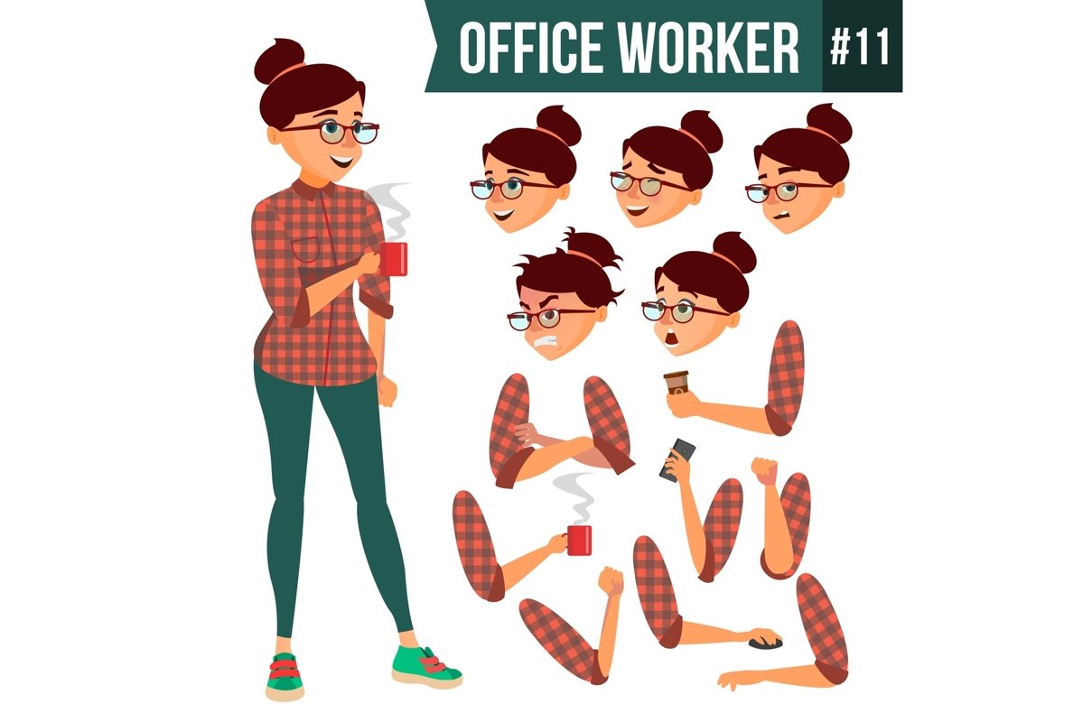 Office Worker Vector. Woman. Professional Officer example image 1