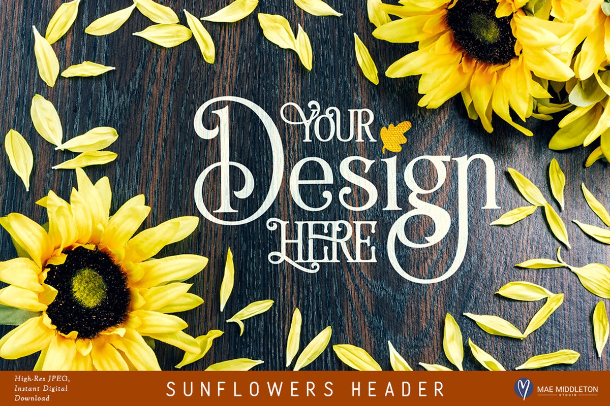 Sunflowers Flat Lay background |Header Image example image 1