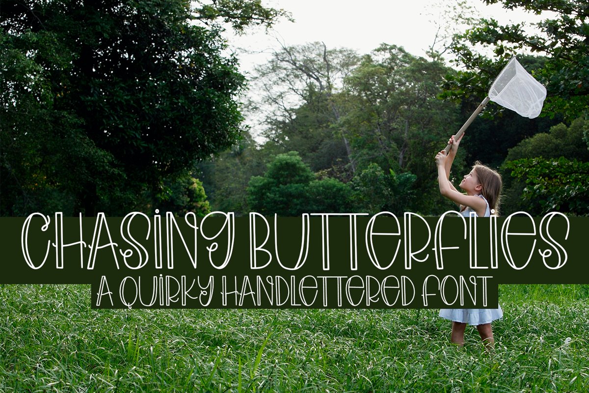 Chasing Butterflies - A Quirky Hand-Lettered Font example image 1