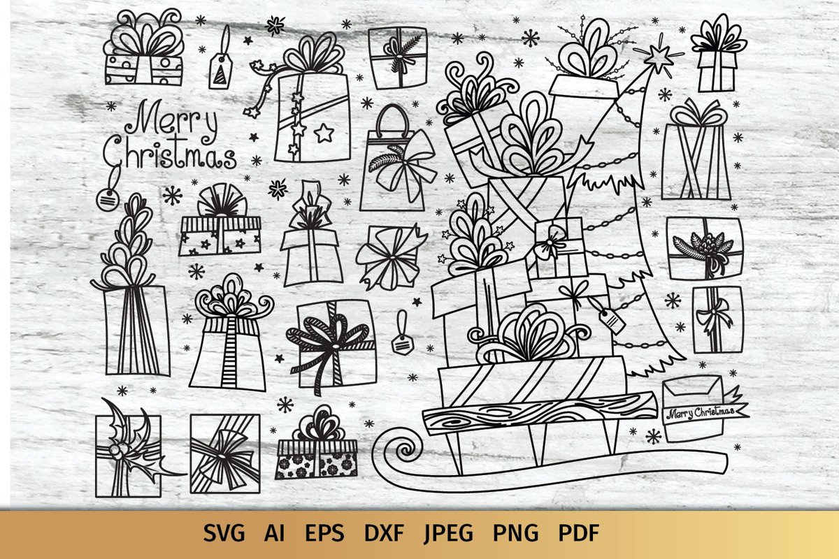 Christmas Gifts SVG example image 1