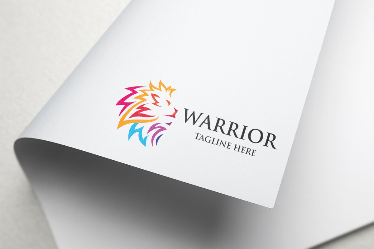 Warrior Lion Letter W Logo example image 1
