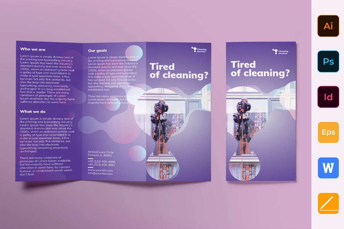 Cleaning Service Brochure Trifold (437802) Brochures Design Bundles