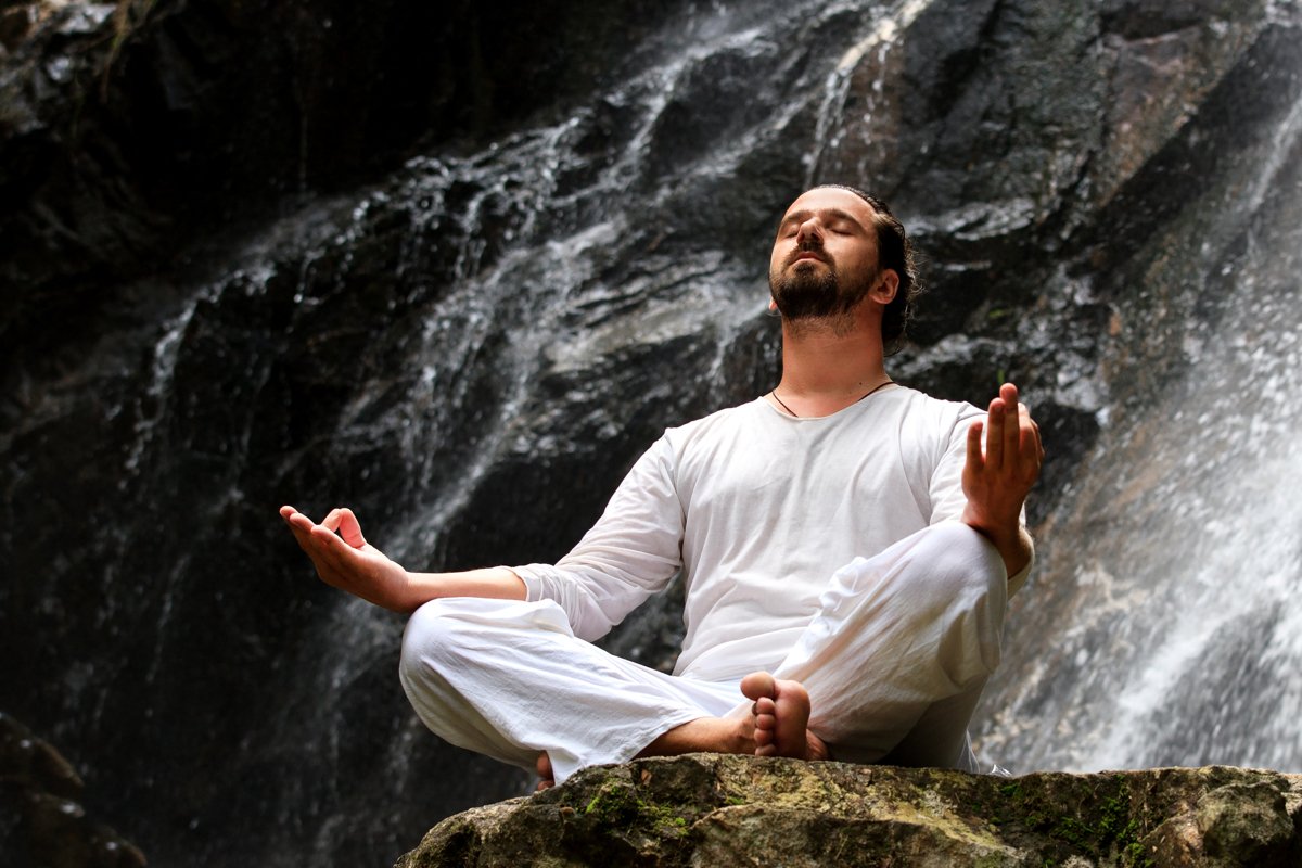 Man doing meditation yoga example image 1