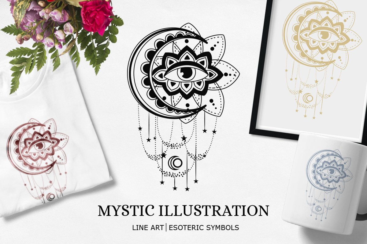 Boho illustration | Mystical Line art example image 1