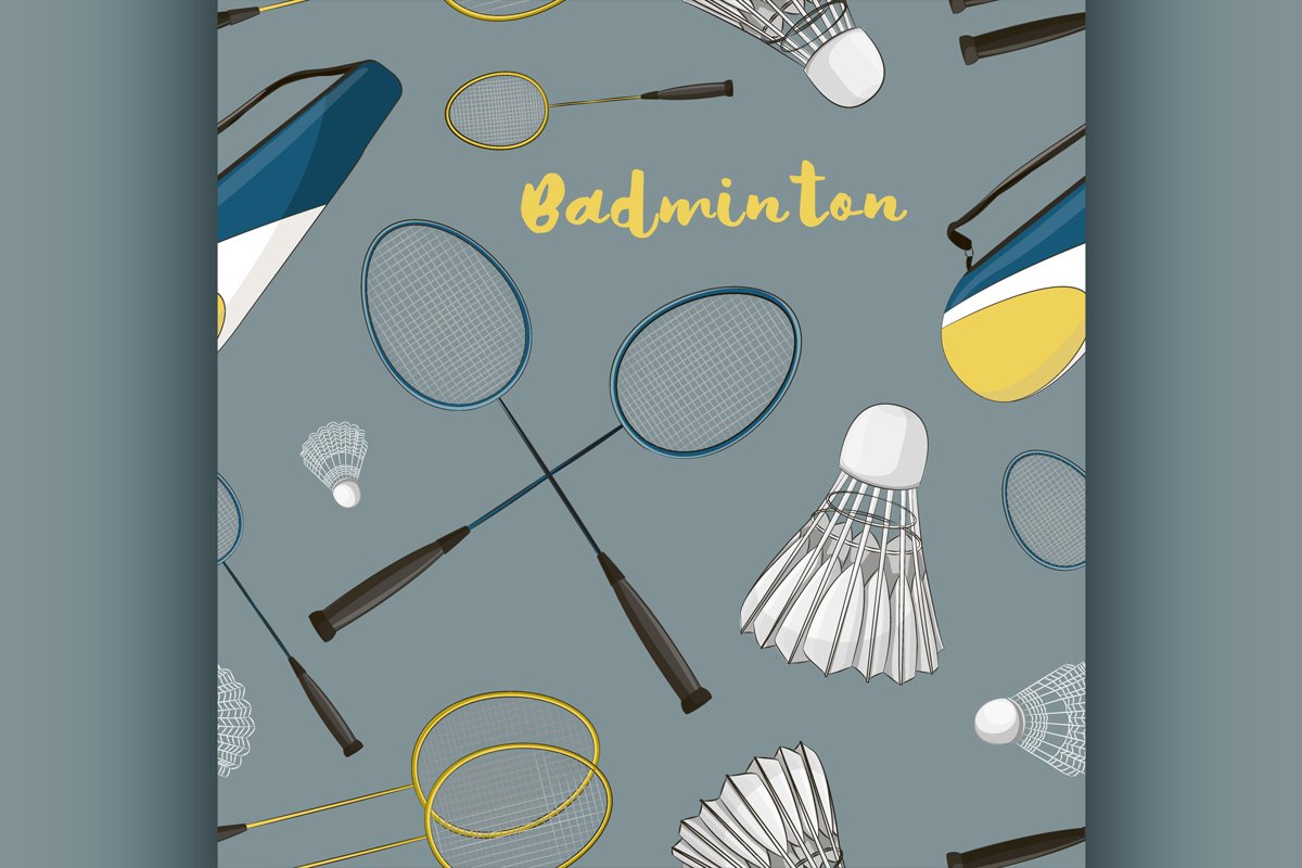 Badminton labels and icons set pattern example image 1