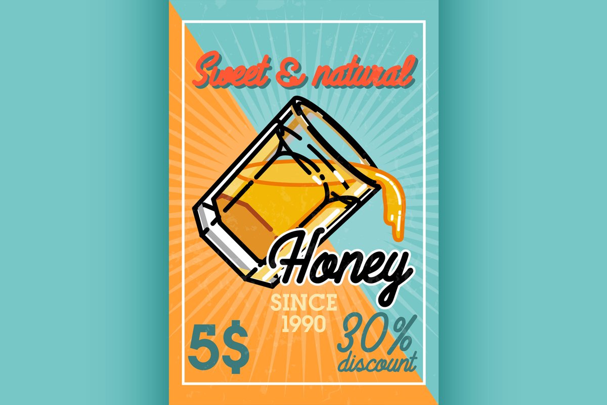 Color vintage honey banner example image 1