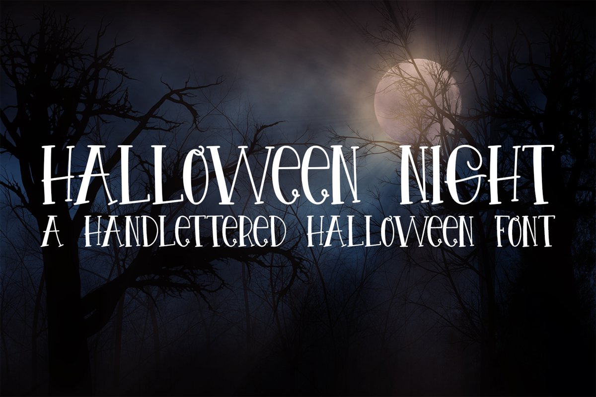 Halloween Night - A Spooky Hand-Lettered Font example image 1