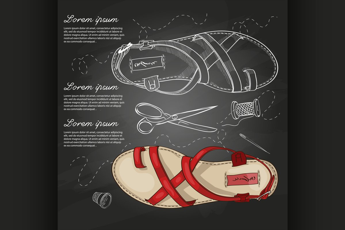 Fashion vector sketch womens shoes. example image 1