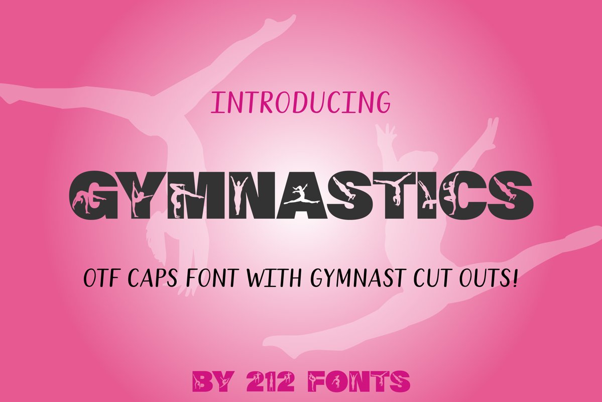 212 Gymnastics Caps Display Font Gymnast Alphabet OTF example image 1