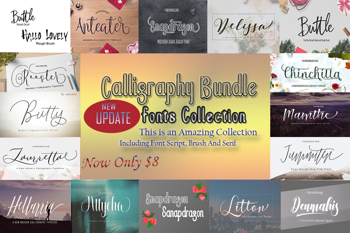 Calligraphy Font Bundles example image 1