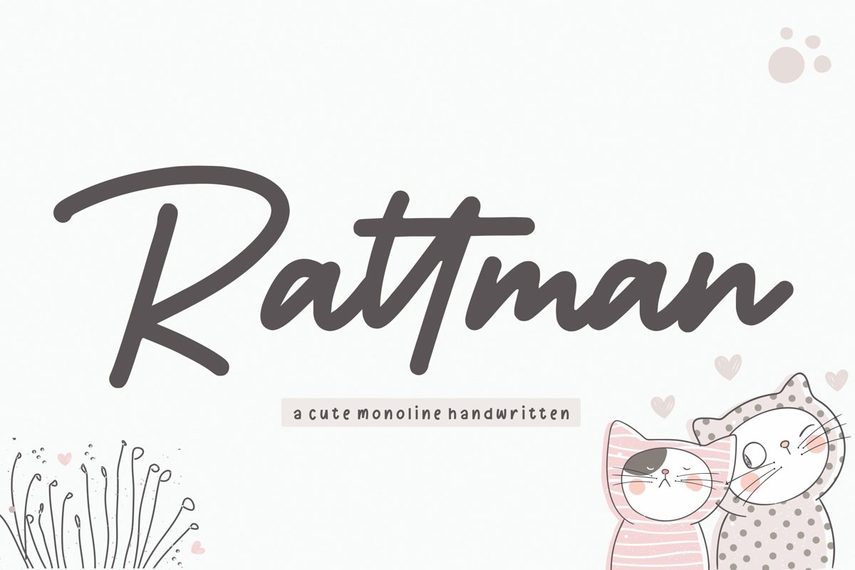 Rattman Cute Monoline Handwritten Font example image 1