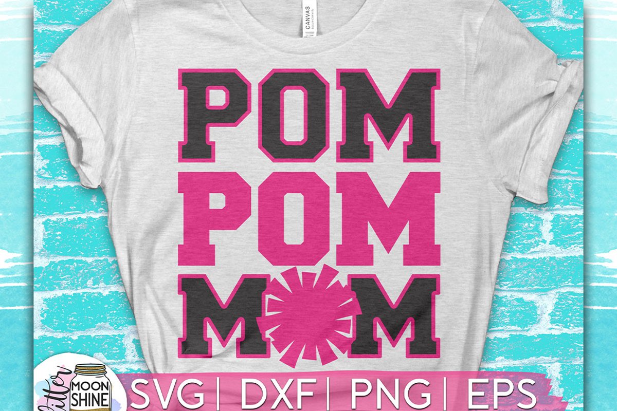 Pom Pom Mom SVG DXF PNG EPS Cutting Files example image 1