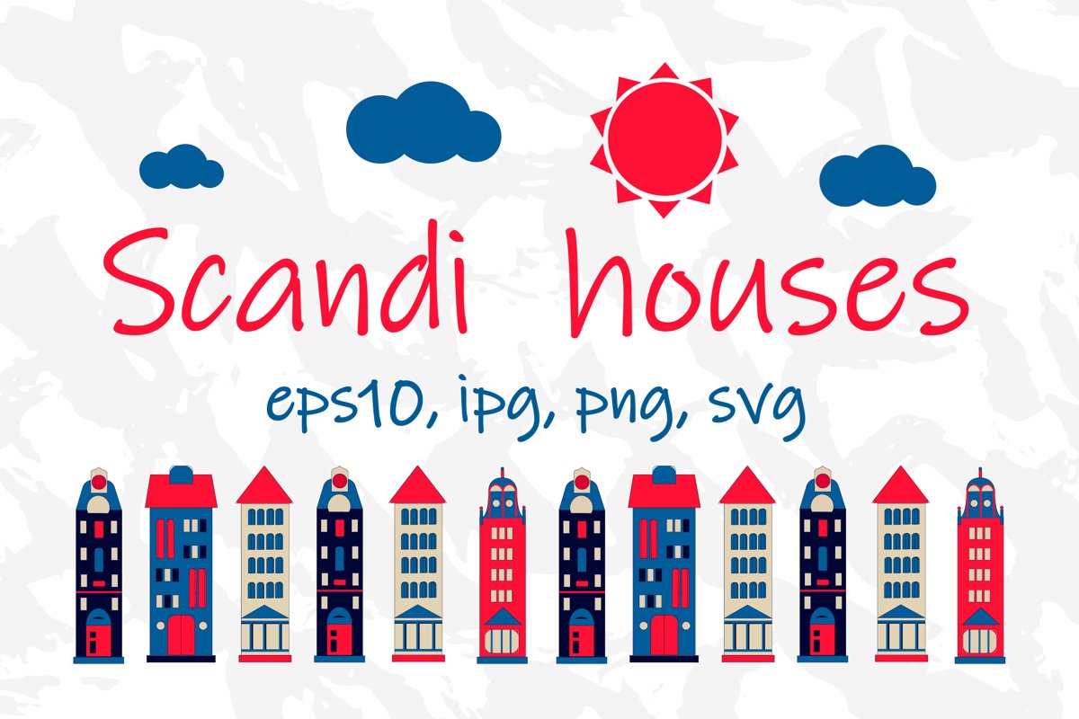 Scandi house bundle SVG scandinavian design scandi pattern example image 1