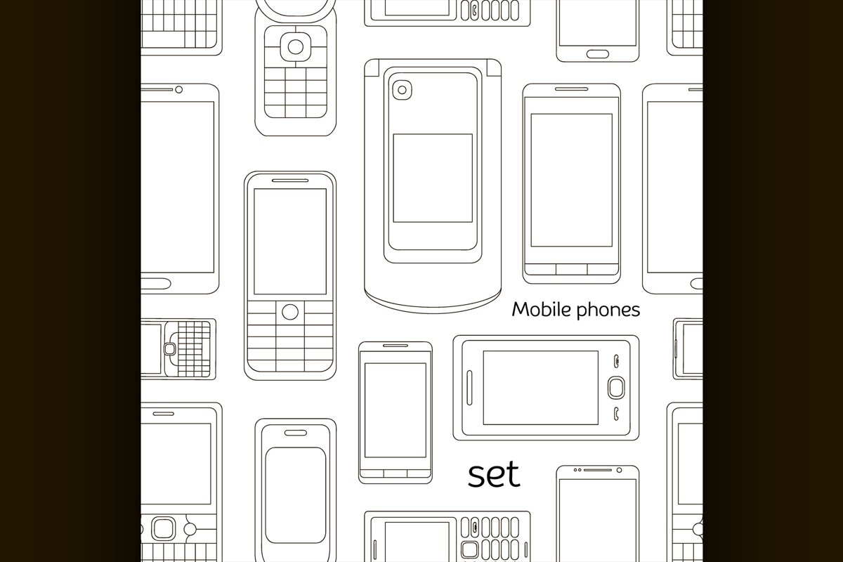 Mobile phones set pattern example image 1