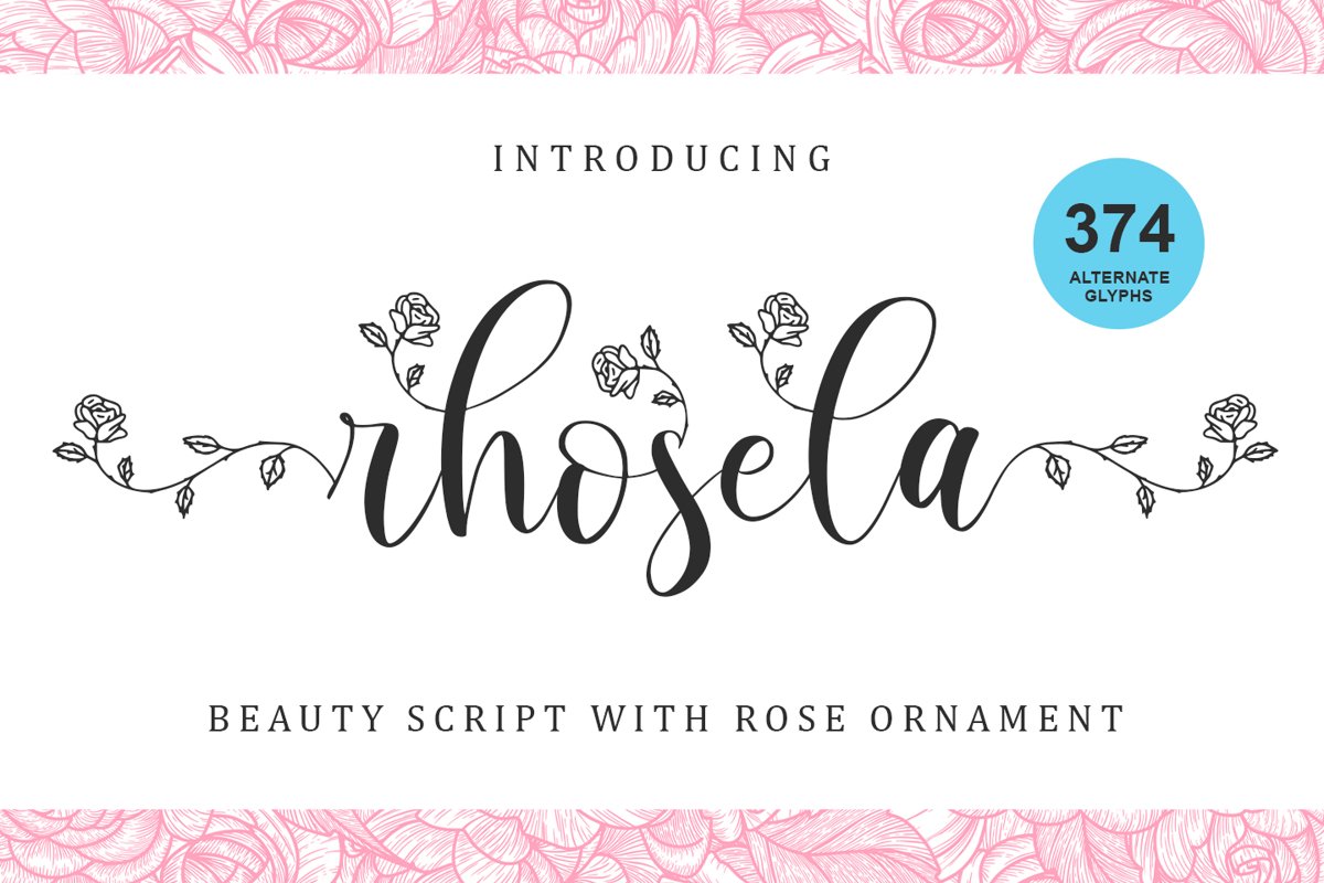 Rhosela -Floral Calligraphy- example image 1