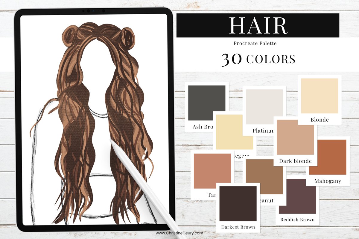Procreate Color Palette - Hair color example image 1