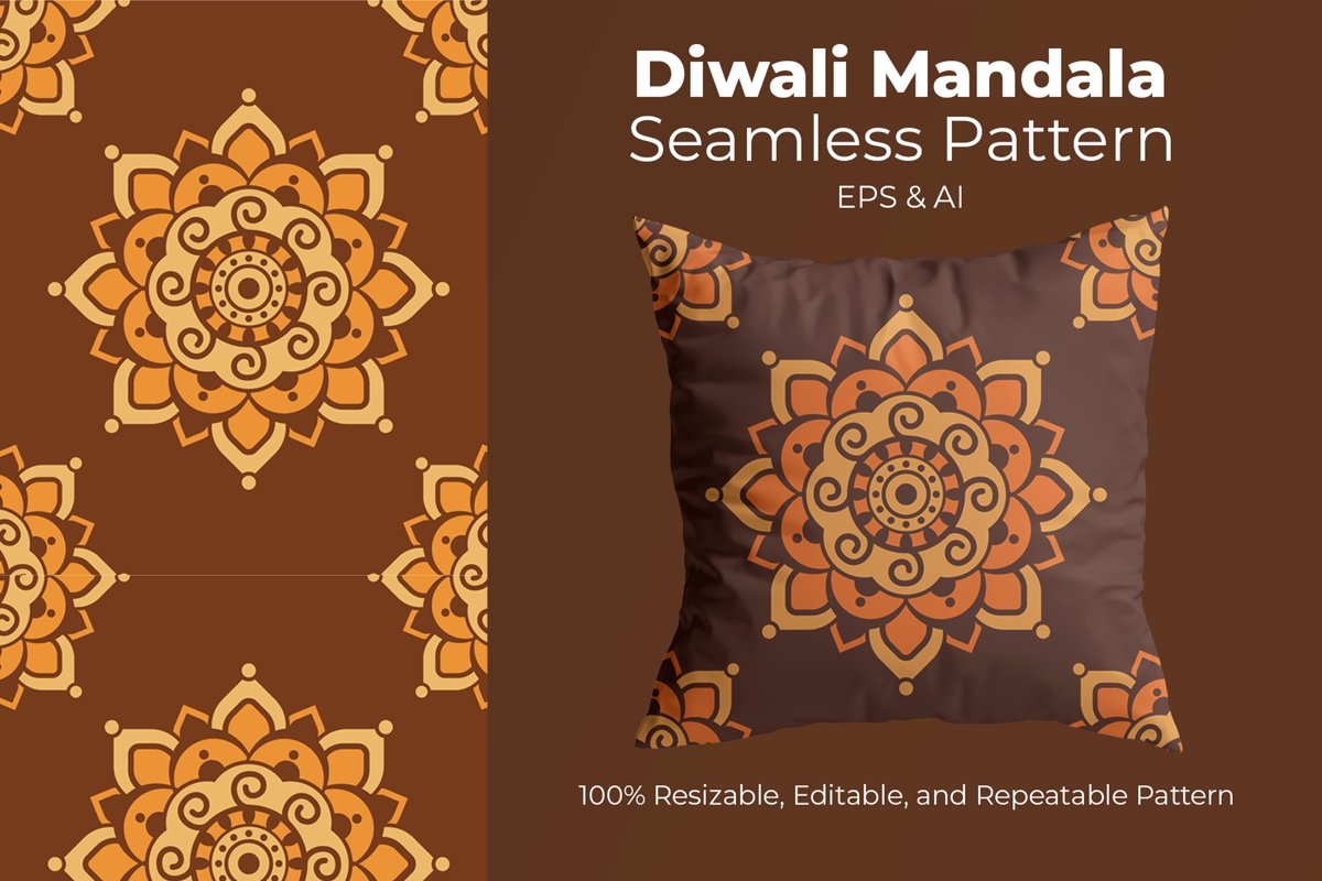 Diwali Mandala 2 - Seamless Pattern example image 1
