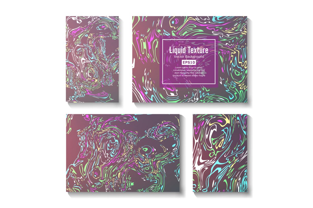 Craft Liquid Texture Vector. Hand Drawn Artwork On Water example image 1