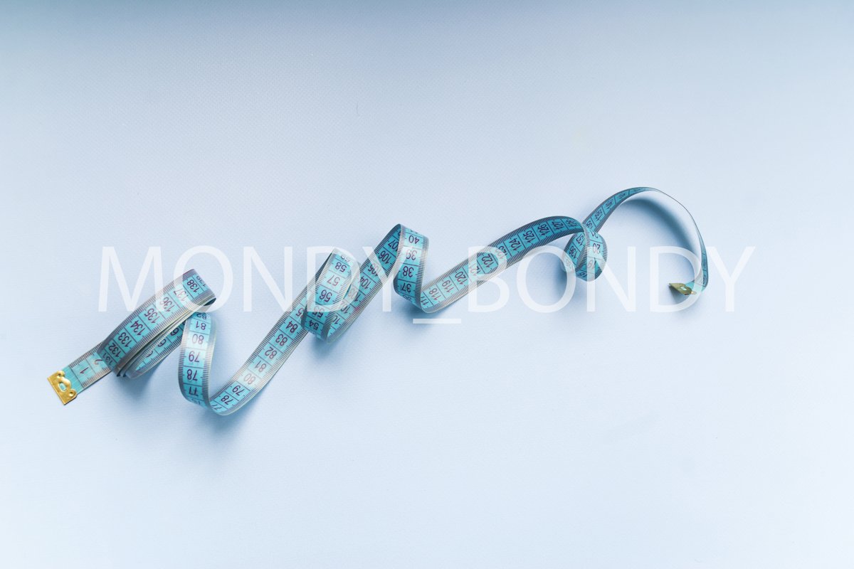 Blue centimeter for measuring body parameters. example image 1