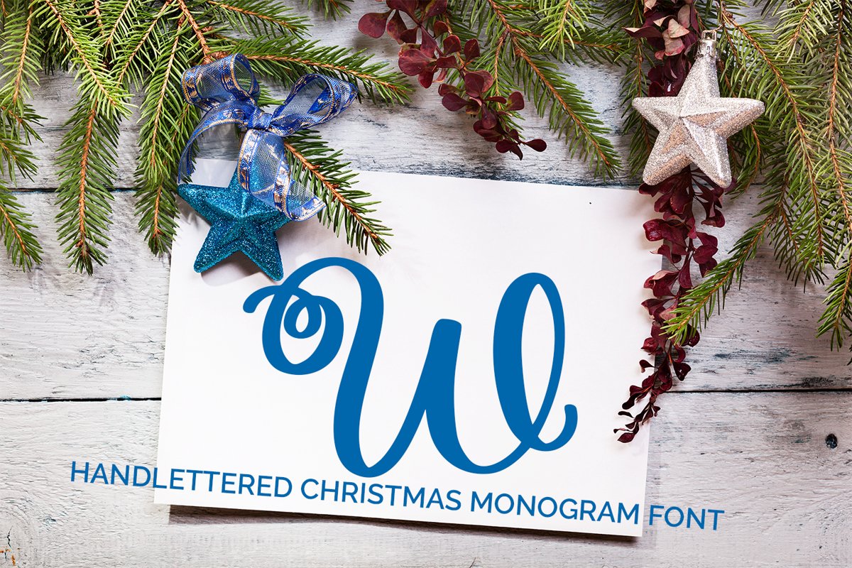 Joyful Monogram - Christmas Monogram Font example image 1