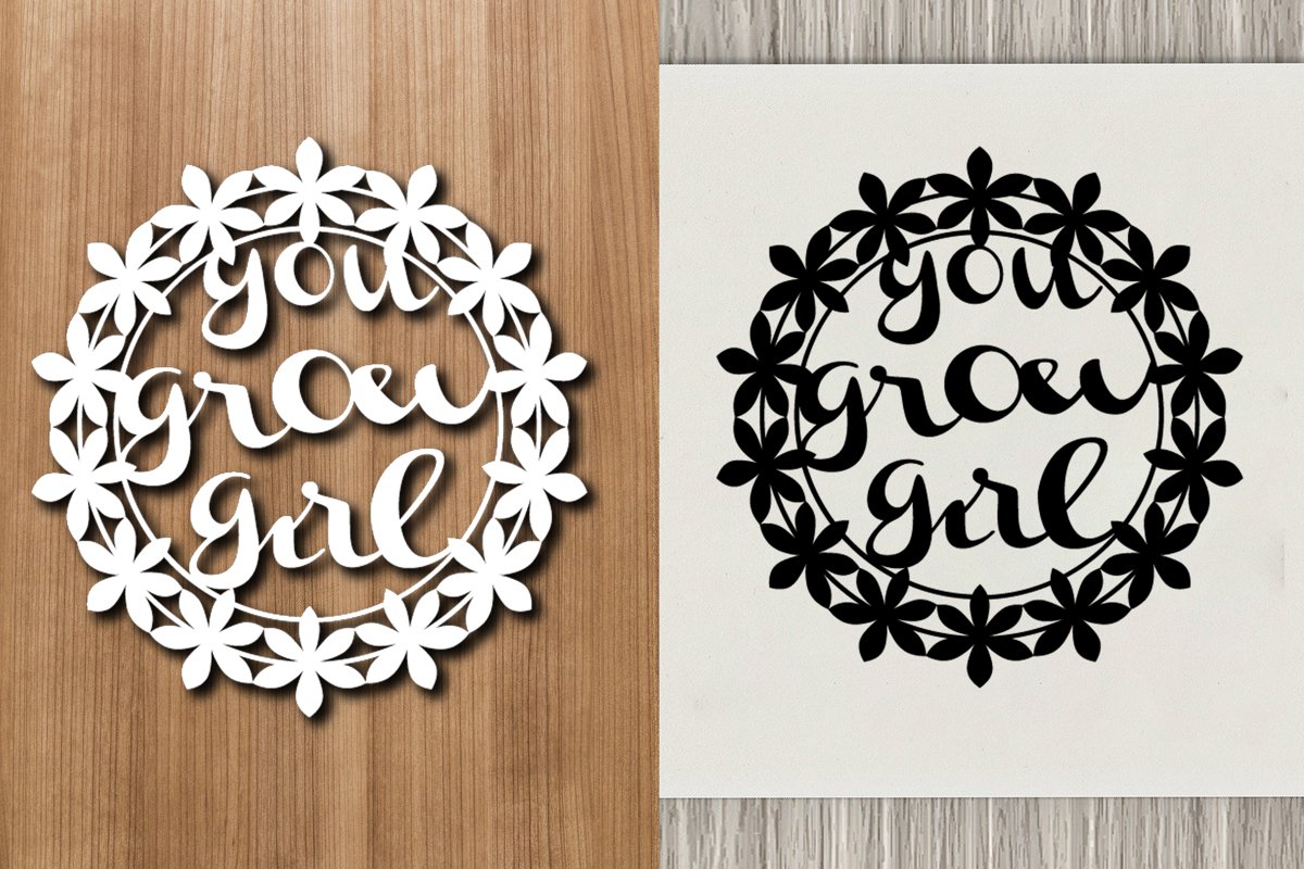 You Grow Girl Paper Template Cut file example image 1