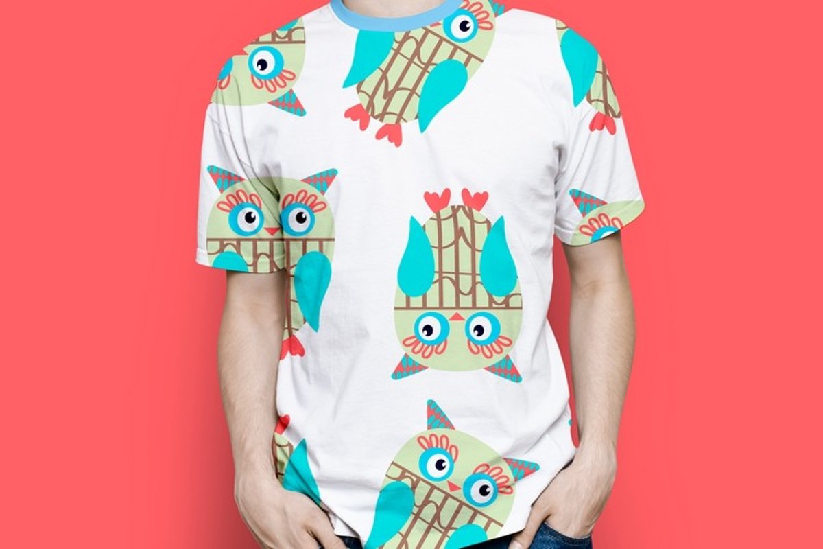 Owls seamless vector pattern example image 1