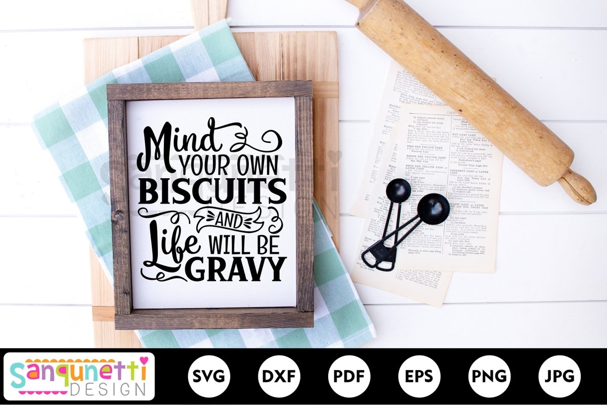 Biscuits and gravy svg, kitchen and farmhouse example image 1
