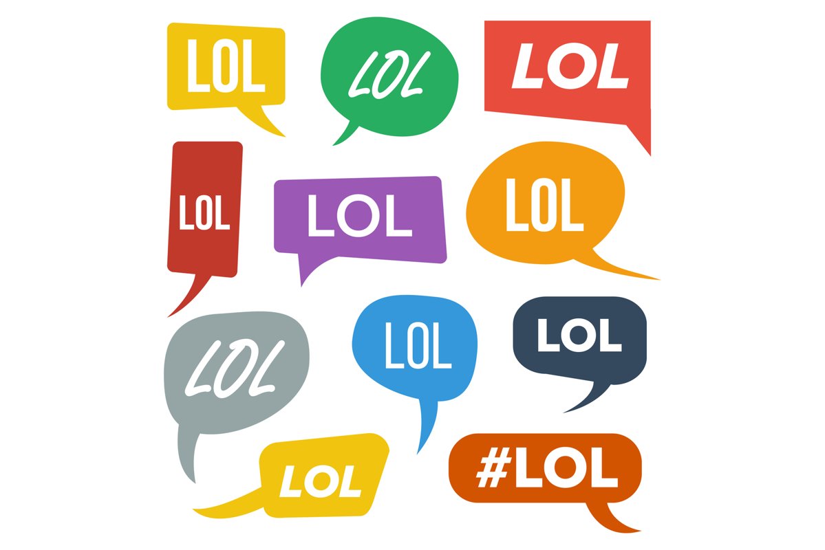 Lol Speech Bubbles Vector. Fun Symbol. Emotion. Facial example image 1