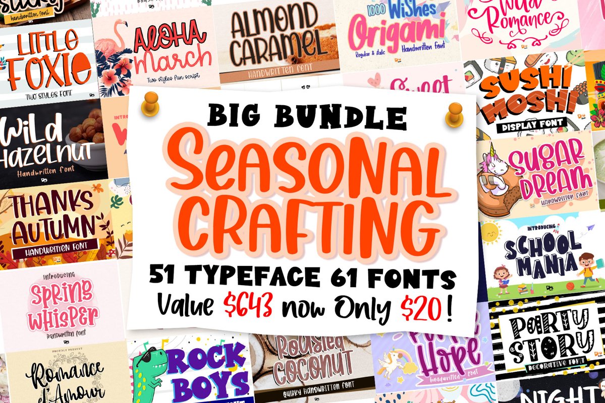 BIG BUNDLE - Seasonal Crafting Font Collection!! example image 1