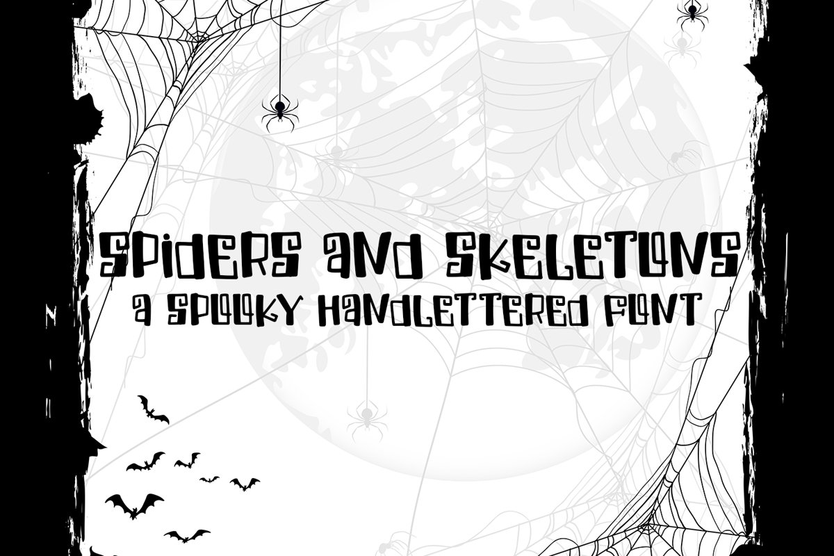 Spiders And Skeletons - A Spooky Hand-Lettered Font example image 1