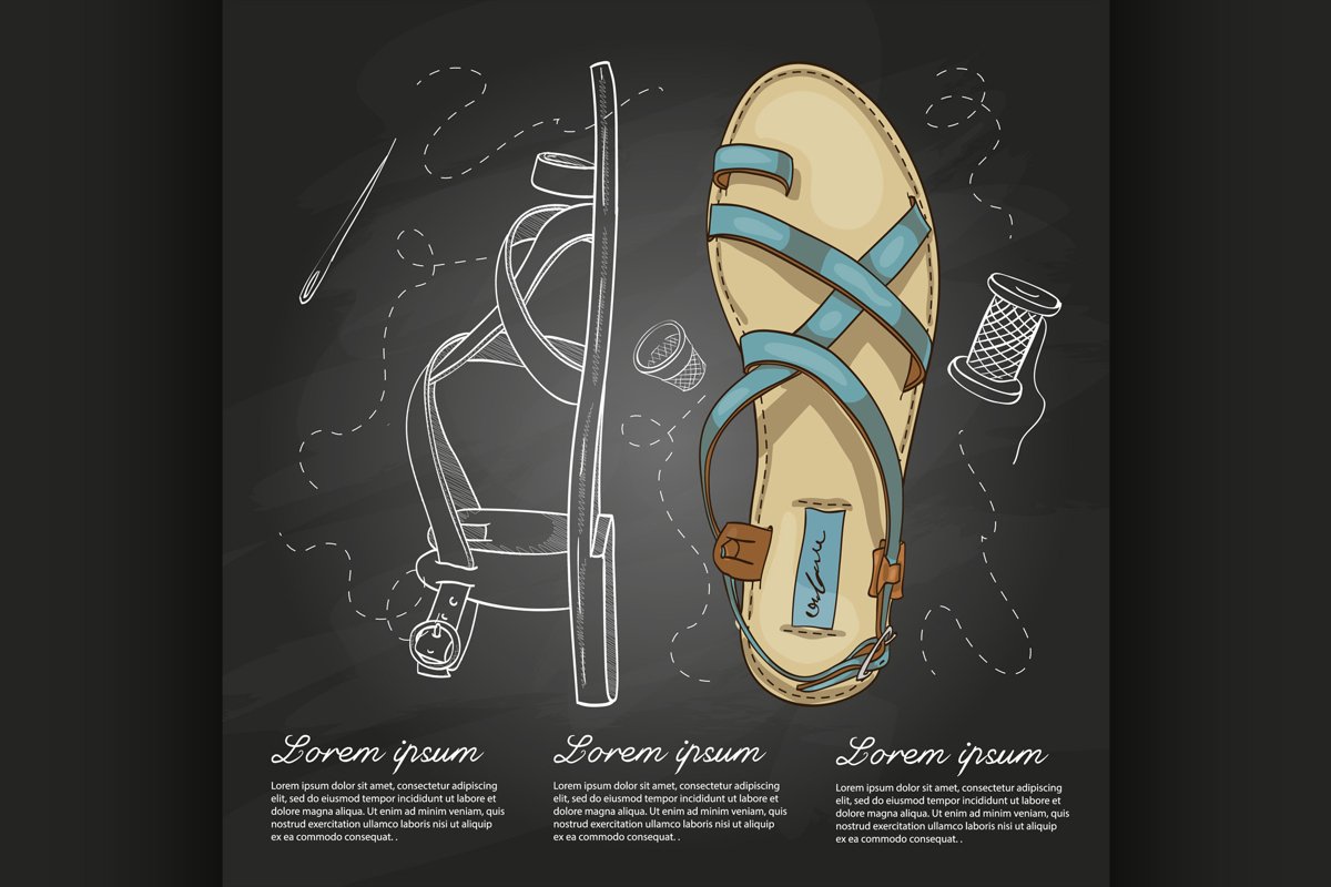 Fashion vector sketch womens shoes. example image 1