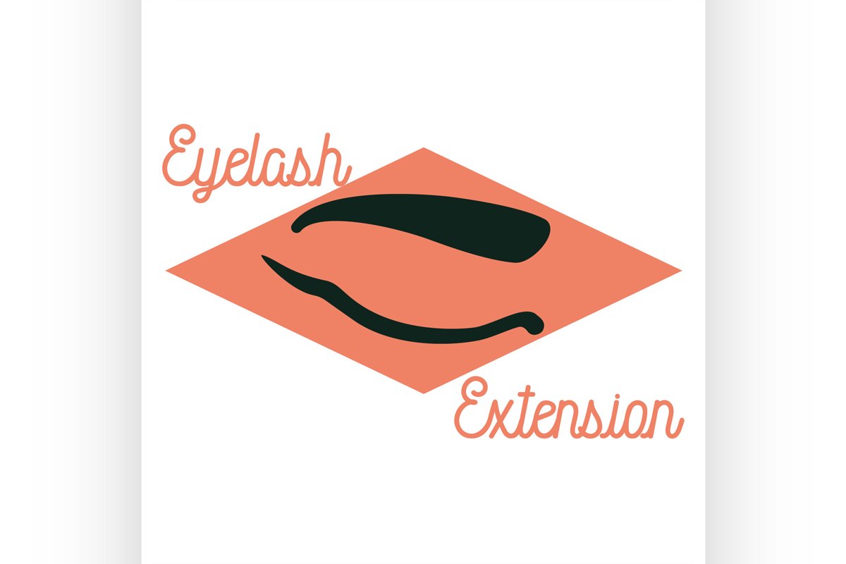 Color vintage eyelash extension emblem example image 1