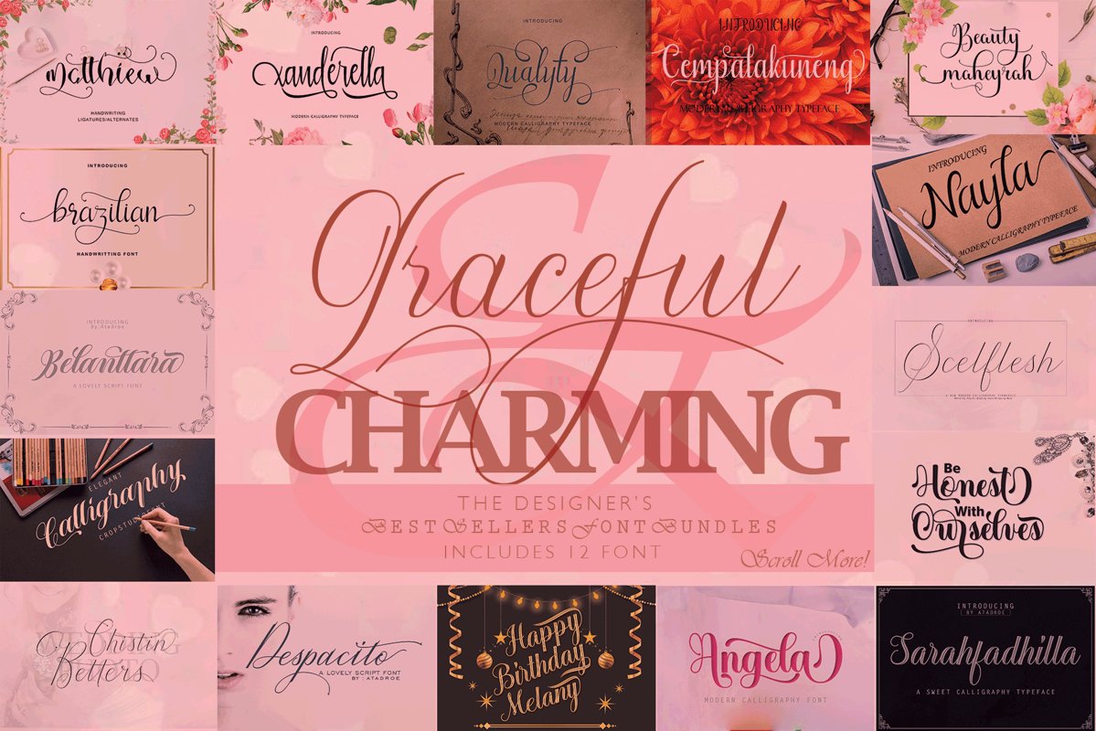 12 graceful charming fonts example image 1
