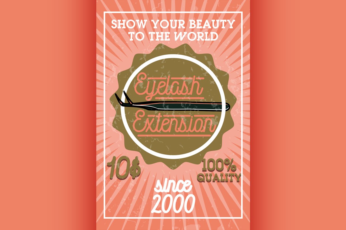 Color vintage eyelash extension banner example image 1